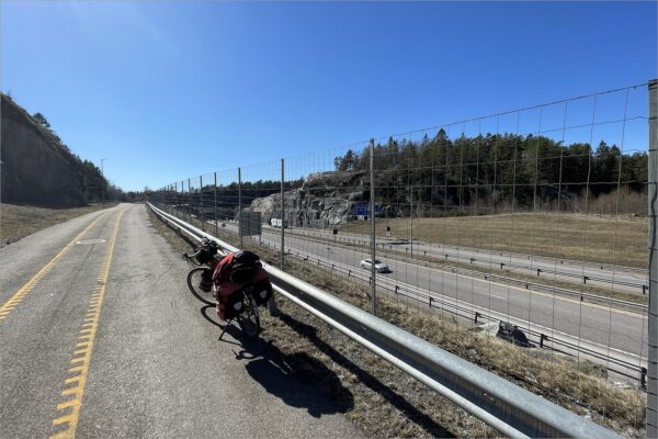 Fietsen langs E18 Larvik