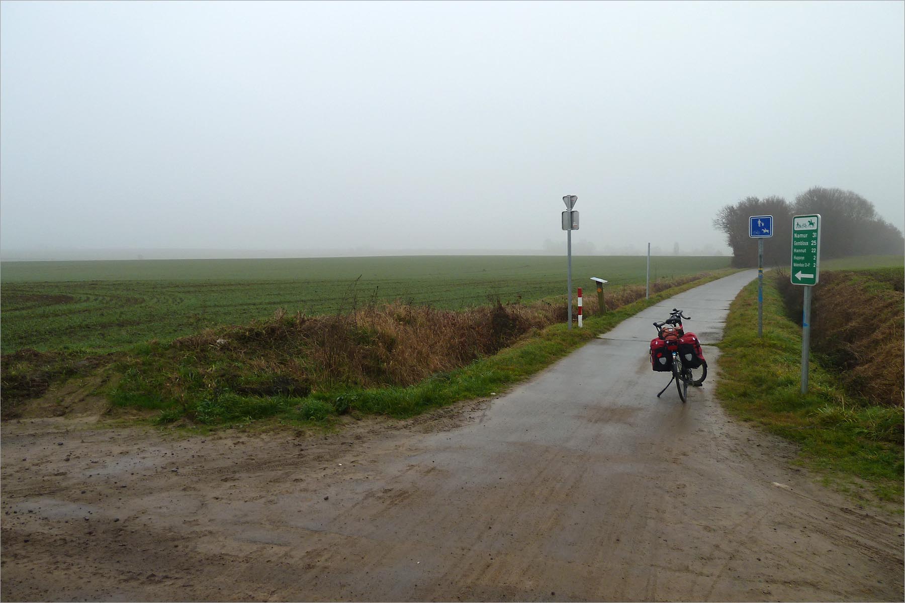 Fietspad tussen Jodoigne en Huppaye, fietsen in België
